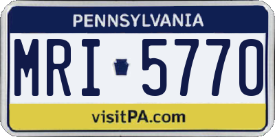 PA license plate MRI5770