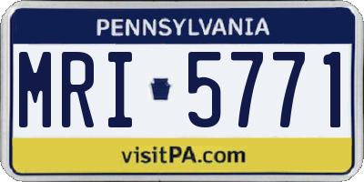 PA license plate MRI5771