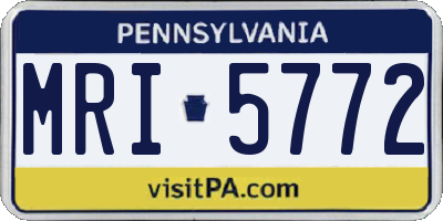 PA license plate MRI5772