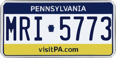 PA license plate MRI5773