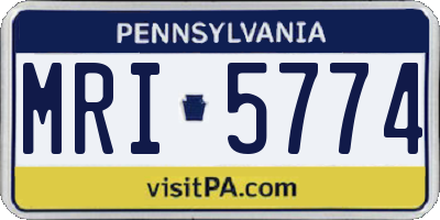 PA license plate MRI5774
