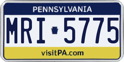 PA license plate MRI5775