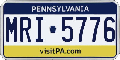 PA license plate MRI5776