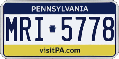 PA license plate MRI5778