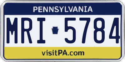 PA license plate MRI5784