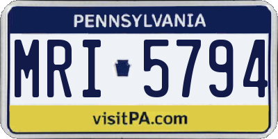 PA license plate MRI5794