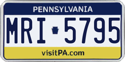 PA license plate MRI5795