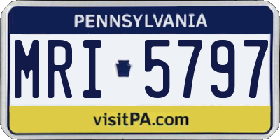 PA license plate MRI5797