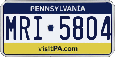 PA license plate MRI5804
