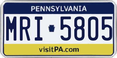 PA license plate MRI5805