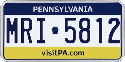 PA license plate MRI5812