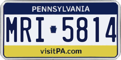 PA license plate MRI5814