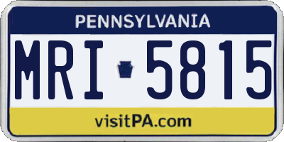 PA license plate MRI5815