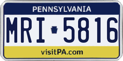 PA license plate MRI5816