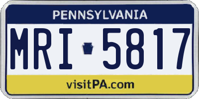 PA license plate MRI5817
