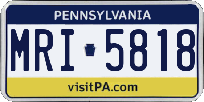 PA license plate MRI5818