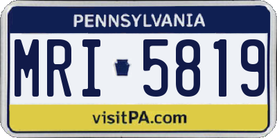 PA license plate MRI5819