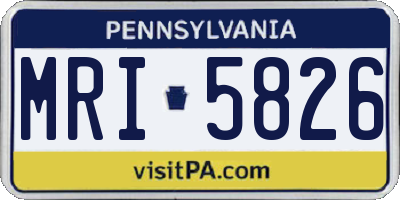 PA license plate MRI5826