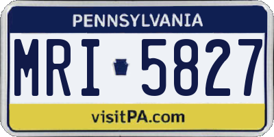 PA license plate MRI5827