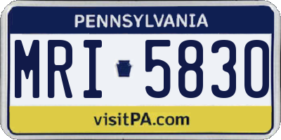 PA license plate MRI5830