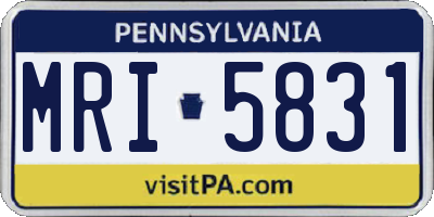 PA license plate MRI5831