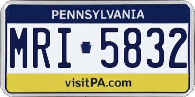 PA license plate MRI5832