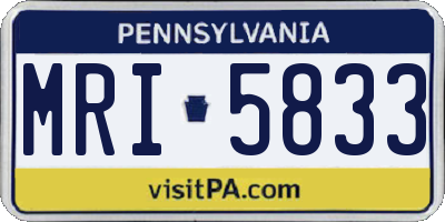 PA license plate MRI5833