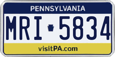 PA license plate MRI5834