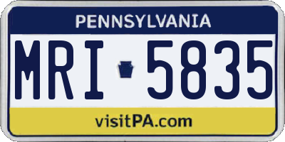 PA license plate MRI5835