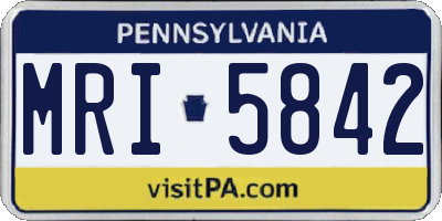PA license plate MRI5842