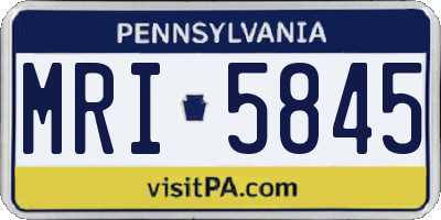 PA license plate MRI5845