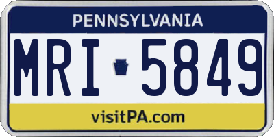 PA license plate MRI5849