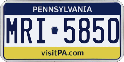 PA license plate MRI5850