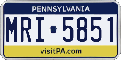 PA license plate MRI5851
