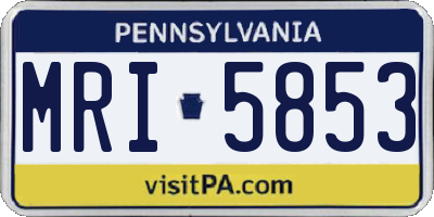 PA license plate MRI5853