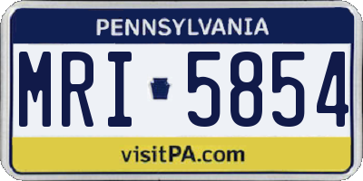 PA license plate MRI5854