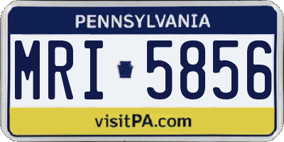 PA license plate MRI5856
