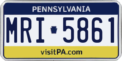 PA license plate MRI5861