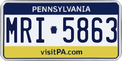 PA license plate MRI5863