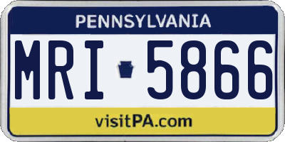 PA license plate MRI5866
