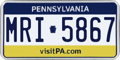 PA license plate MRI5867