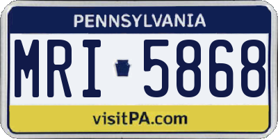 PA license plate MRI5868