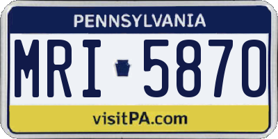 PA license plate MRI5870