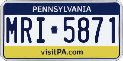 PA license plate MRI5871