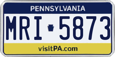 PA license plate MRI5873