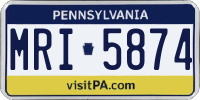 PA license plate MRI5874