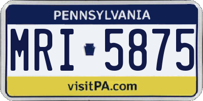 PA license plate MRI5875