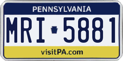 PA license plate MRI5881