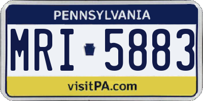 PA license plate MRI5883