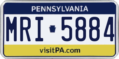 PA license plate MRI5884